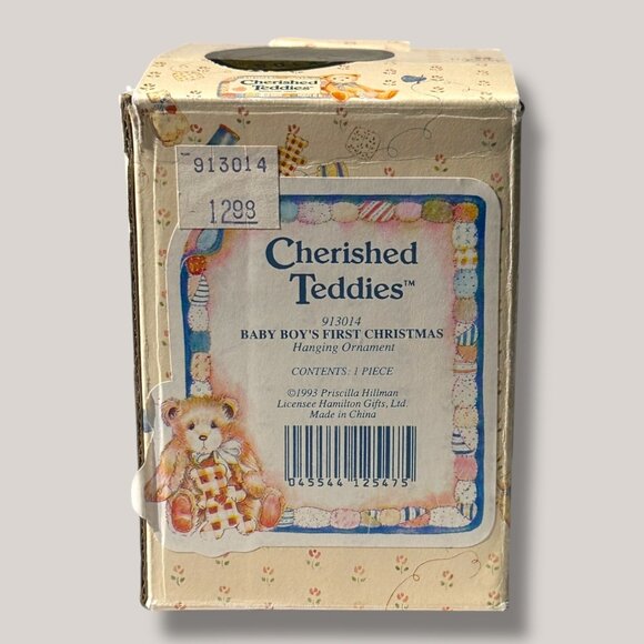 Cherished Teddies Baby Boys First Christmas Ornament 1993 Original Box - Picture 5 of 7